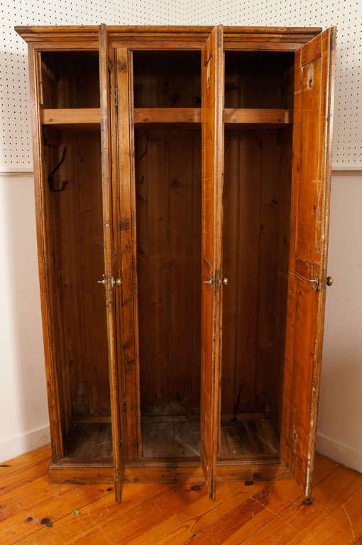 19th Century Three Door English Golf Locker