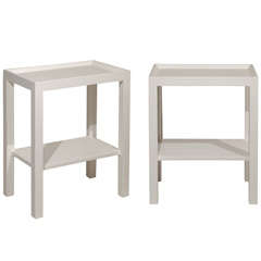Pair of Linen Wrapped End Tables
