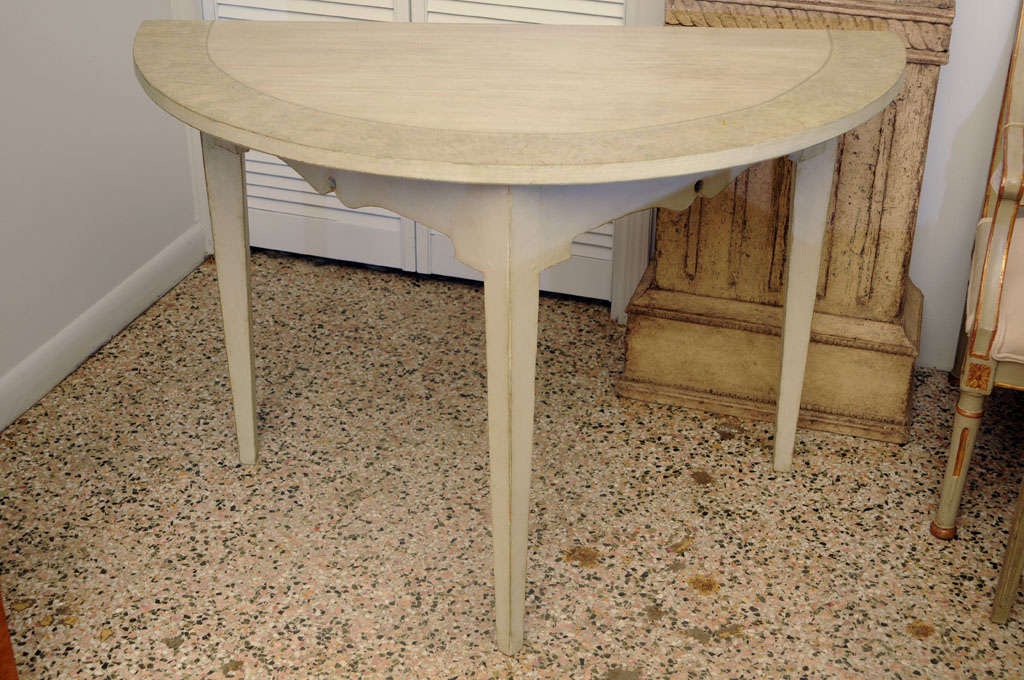 painted demilune table