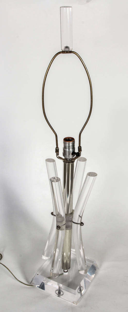 Mid-20th Century Unusual Form Lucite Desk Lamp For Sale