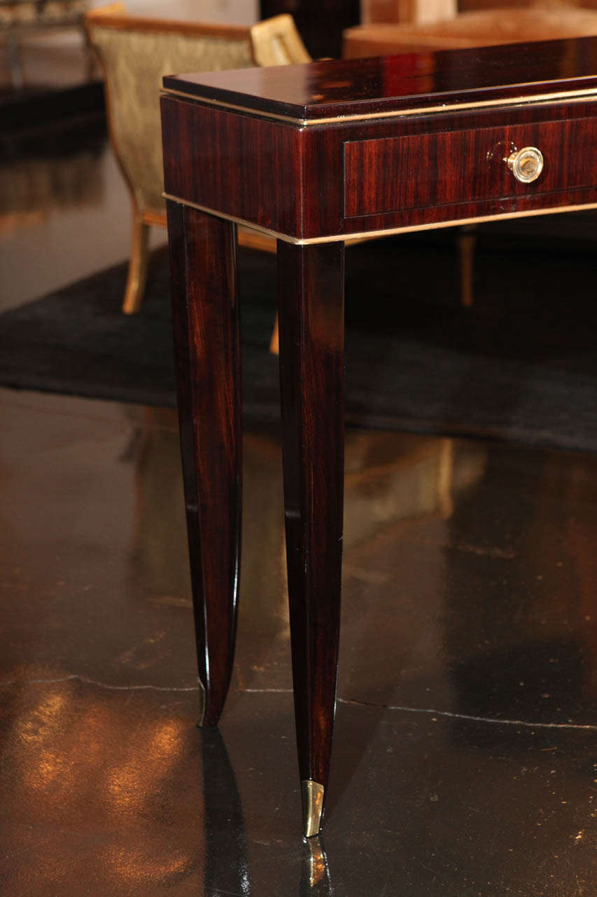 Rosewood and Gilded Console Table by Albert Fournier & Co. In Excellent Condition In Los Angeles, CA