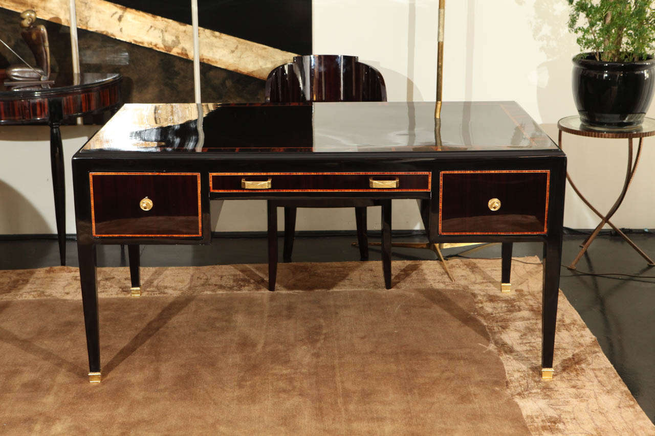 Macassar and Zebrano Lacquer desk