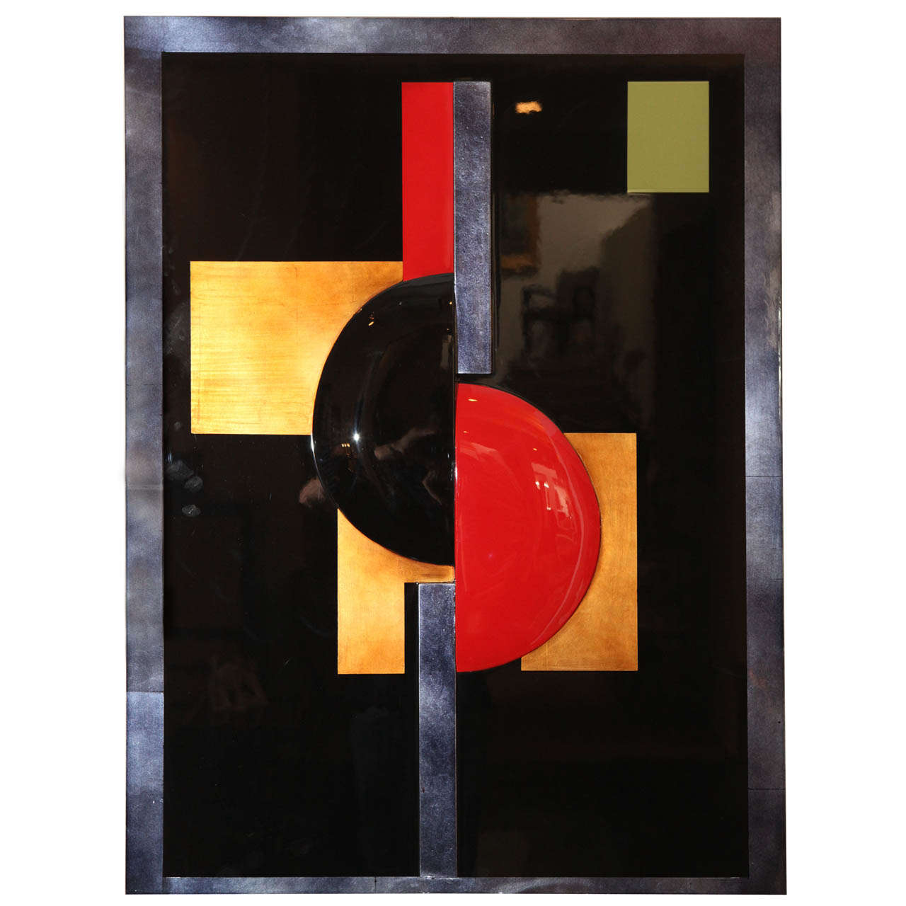 Eliade Ispas Cubist/Constructivist Lacquer Panel For Sale