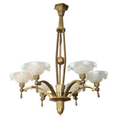Chandelier with Waterfall Opaline Shades 1