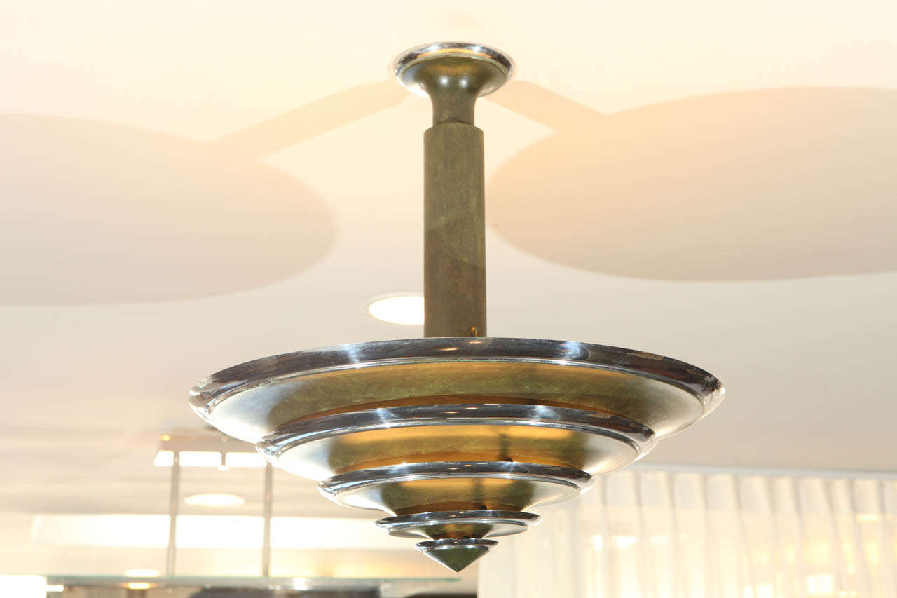 Mid-20th Century Tiered Metallic Halais Chandelier