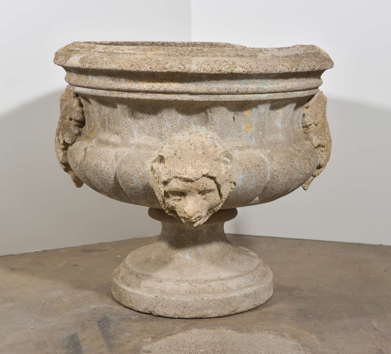 carved concrete italian urn