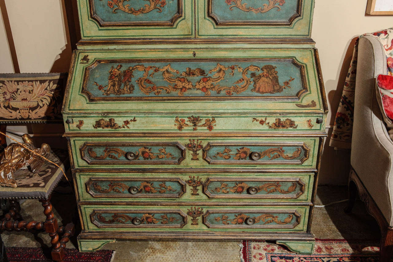 Sicilian Decoupage Secretary In Excellent Condition In Newport Beach, CA