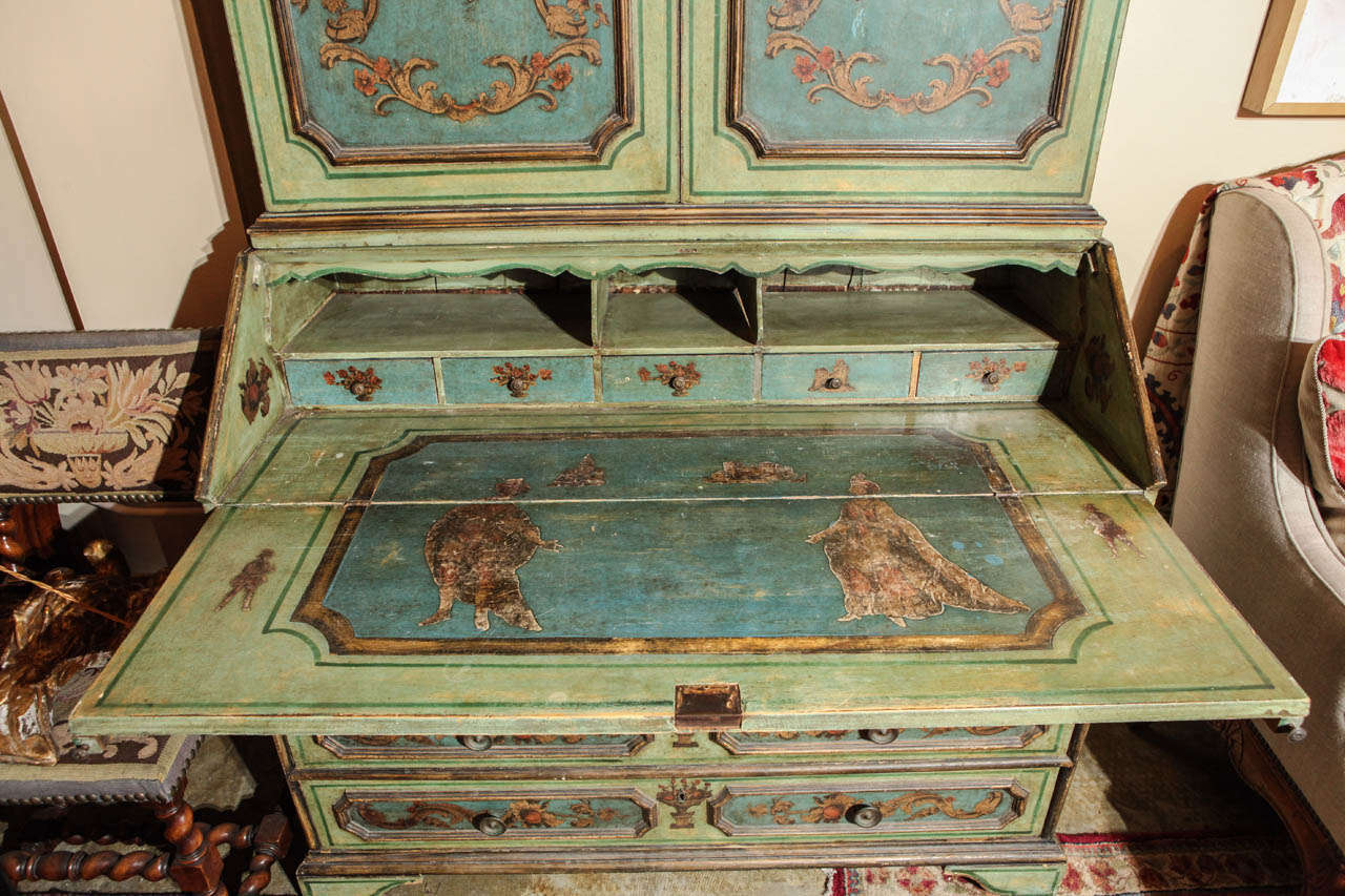 Mid-20th Century Sicilian Decoupage Secretary