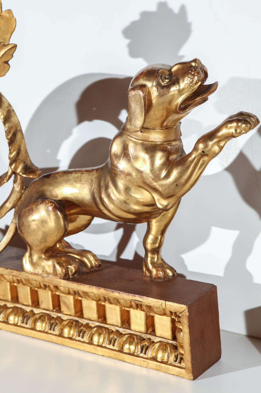 Pair of Italian, Gilded Dog Sculptures 2