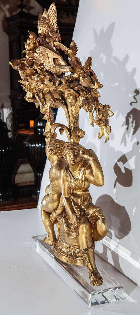 18th Century Tree of Life Sculpture with Figures In Good Condition For Sale In Newport Beach, CA