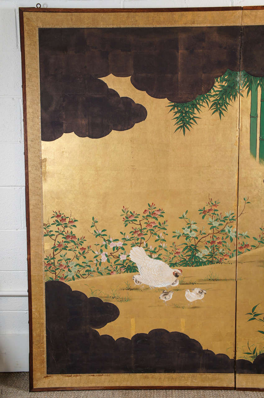 Hand-Painted A Beautiful Japanese Wall Screen For Sale