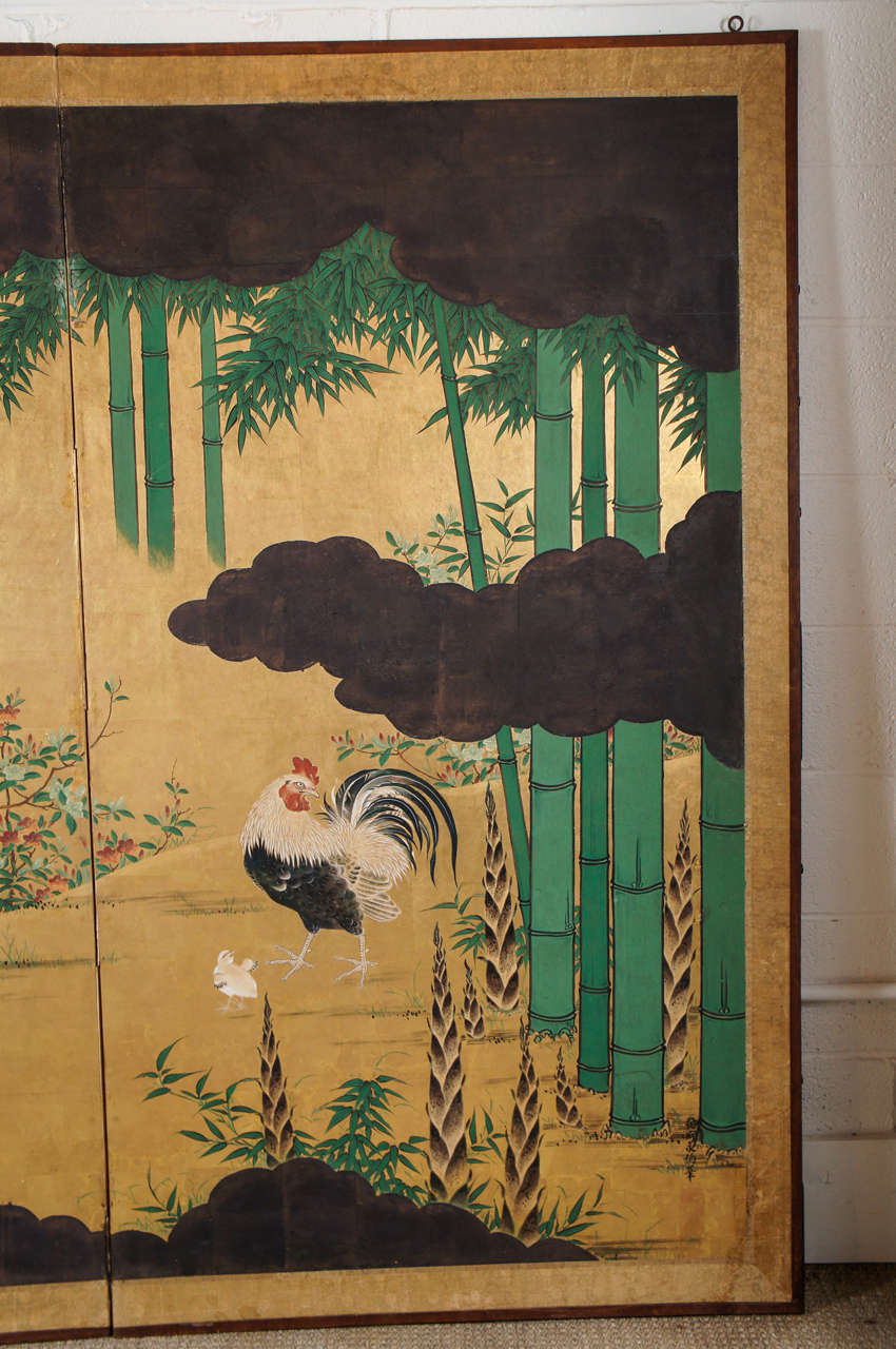 A Beautiful Japanese Wall Screen In Excellent Condition For Sale In Hudson, NY