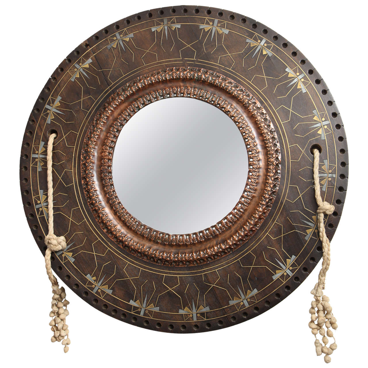 Carlo Bugatti Dragonfly Wall Mirror, circa 1898, Milano, Italy.