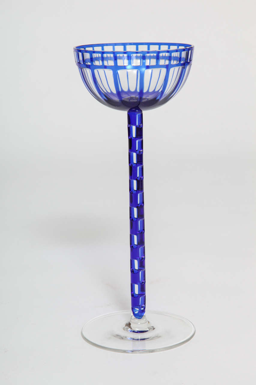 An Otto Prutscher Wine Glass, c. 1907, made by Meyr's Neffe
for Bakalowits and Sohne, Vienna.