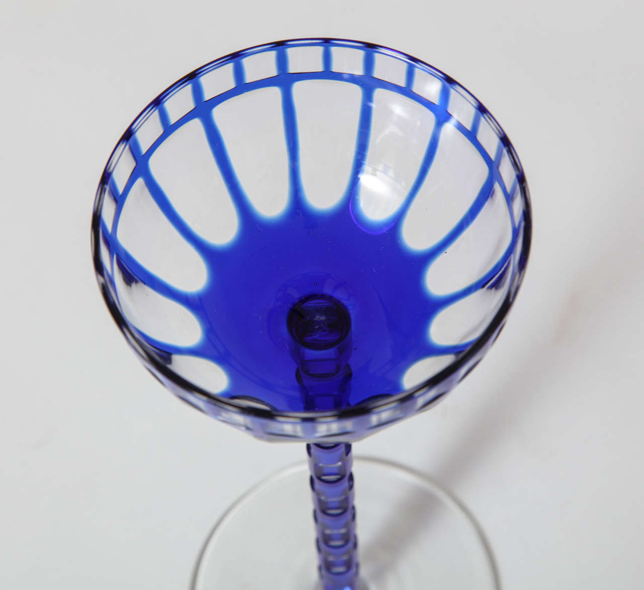 Otto Prutscher Cobalt Blue Wine Glass, Meyr's Neffe, Austria, 1907 For Sale 1