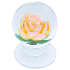 A Rare Charles Kaziun Pedestal "Peace" Rose Paperweight