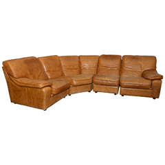 Italian 1970s Selectional Leather Sofa