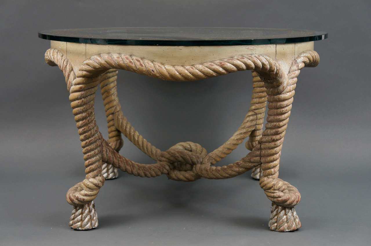 Carved Rope Table In Excellent Condition In Hudson, NY