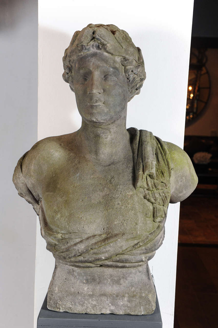 18th Century and Earlier A Dutch 18th Century Bust of Young Man probably Antinous