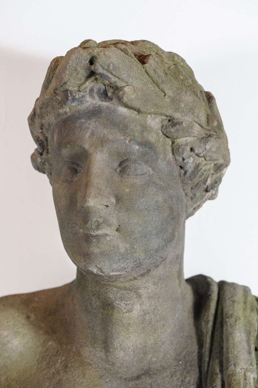 Sandstone A Dutch 18th Century Bust of Young Man probably Antinous