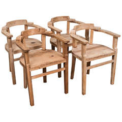 Four Pine Armchairs