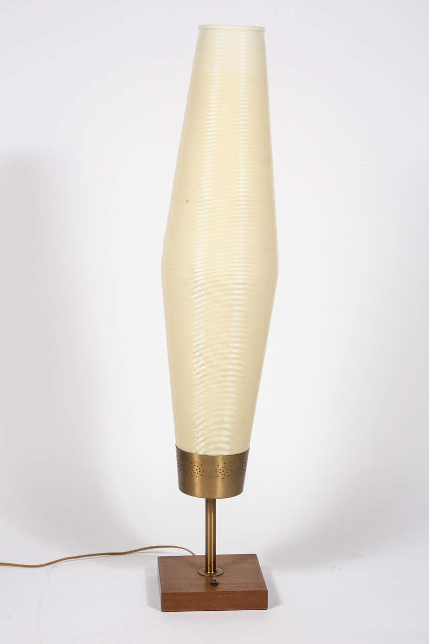 Rotoflex table lamp with pierced brass base