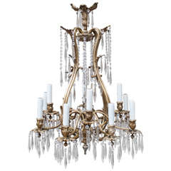 Louis XV Style Brass and Crystal Chandelier 10