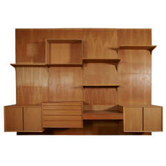 Vintage Poul Cadovius Modular Shelving System In clear oak ca.1960