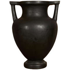Huge Terracotta Vase with Black Matt Glaze France circa 1950