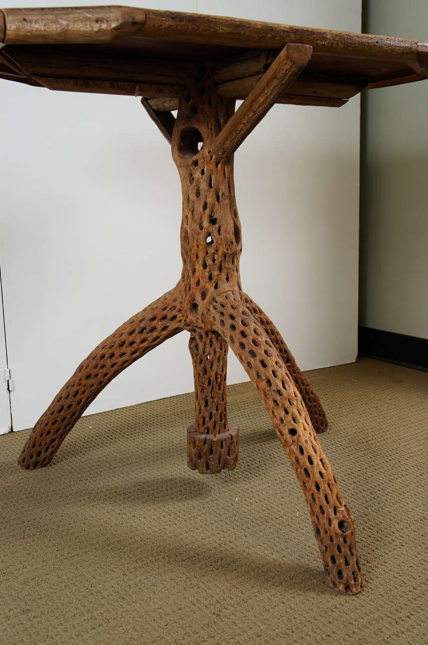 American Southwestern Cactus Wood and Pine Table For Sale