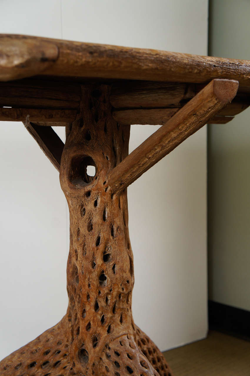 Southwestern Cactus Wood and Pine Table In Excellent Condition For Sale In Hudson, NY