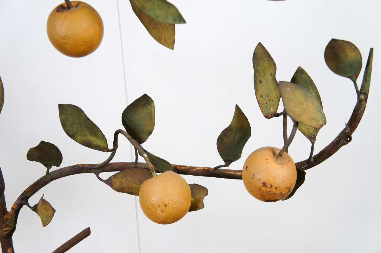 Rustic Metal Topiary Lemon Tree For Sale