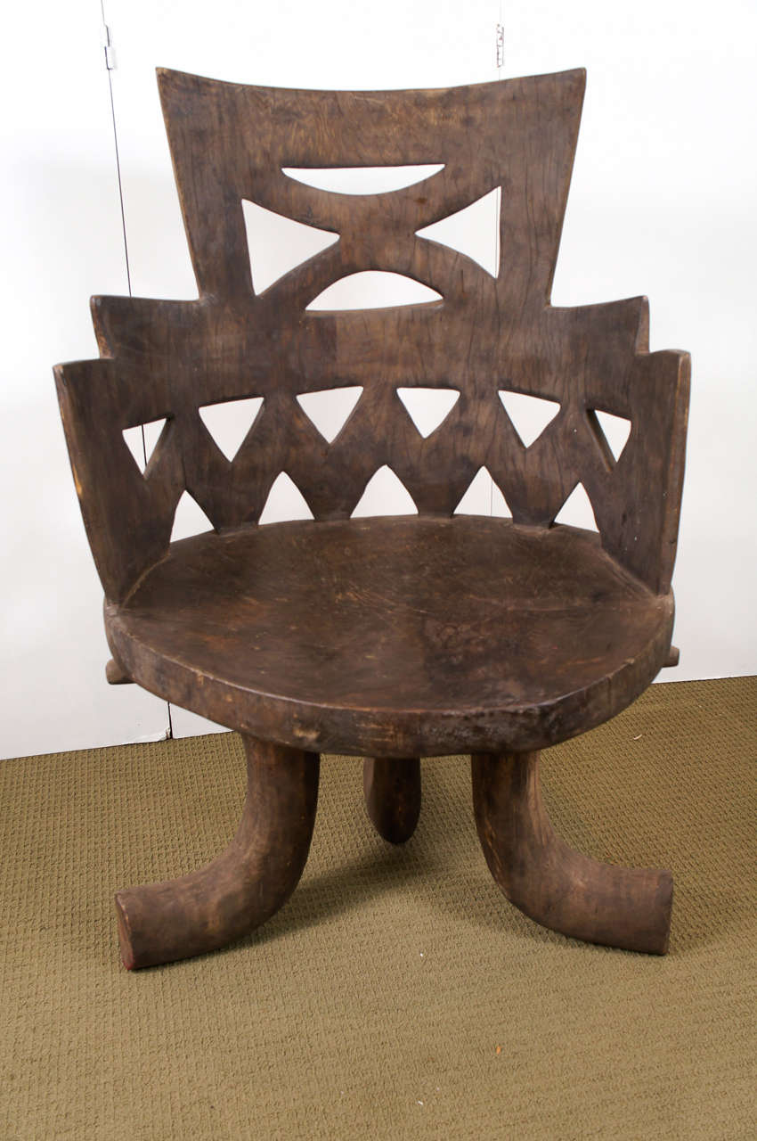 African  Carved Wood Armchair