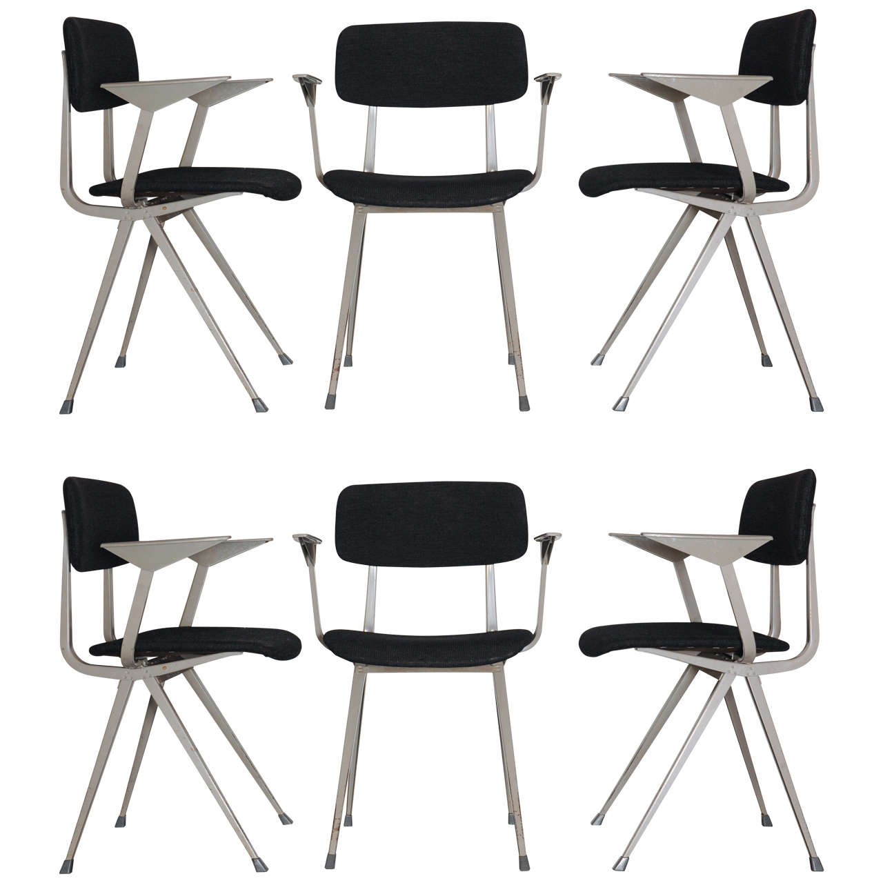 Set of 6 industrial chairs "Result" by Friso Kramer for Ahrend For Sale