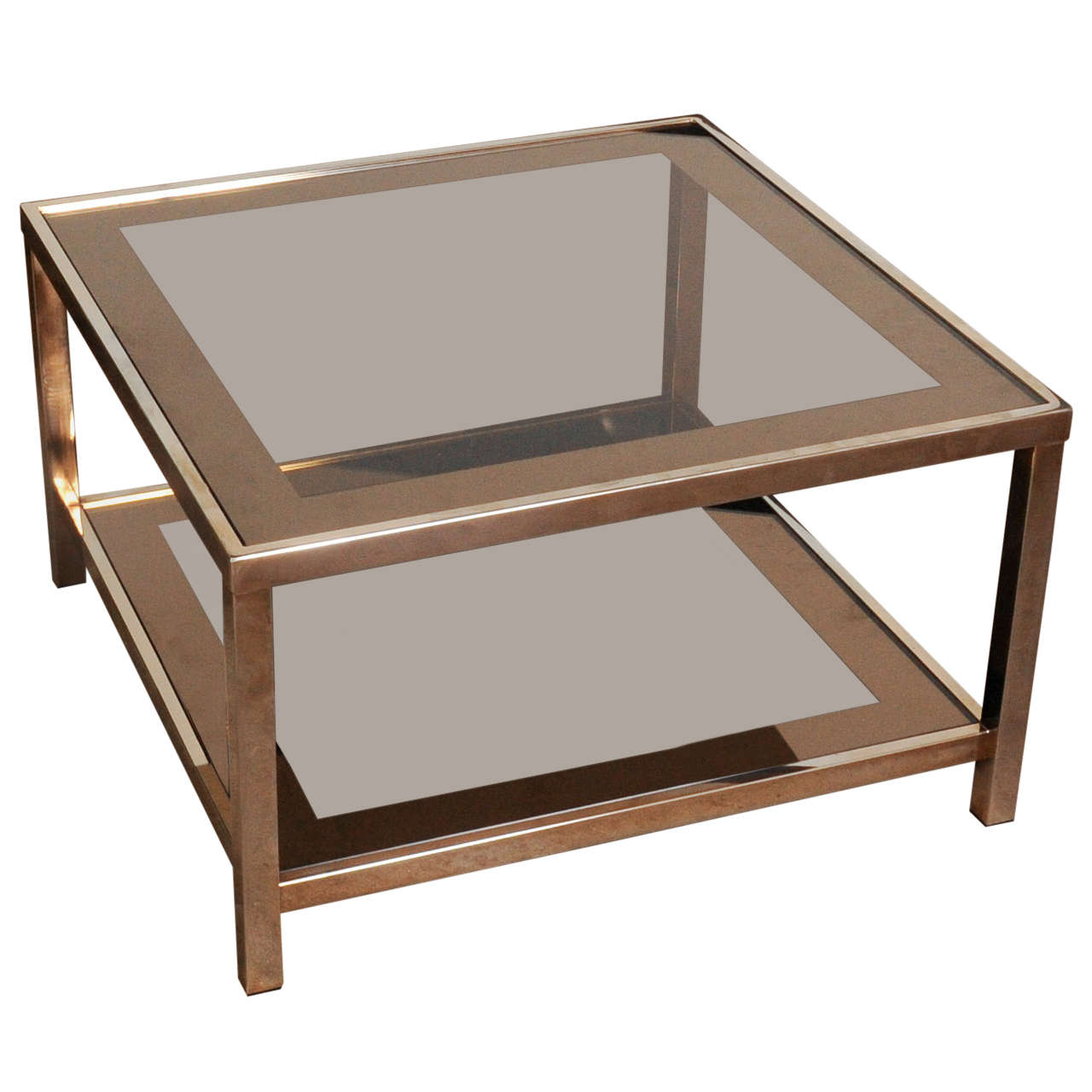 Wonderful 23 Carat Large Gold Square Two Tier Tail Table For Wonderful 23 Carat Large Gold Square Two Tier Tail Table For