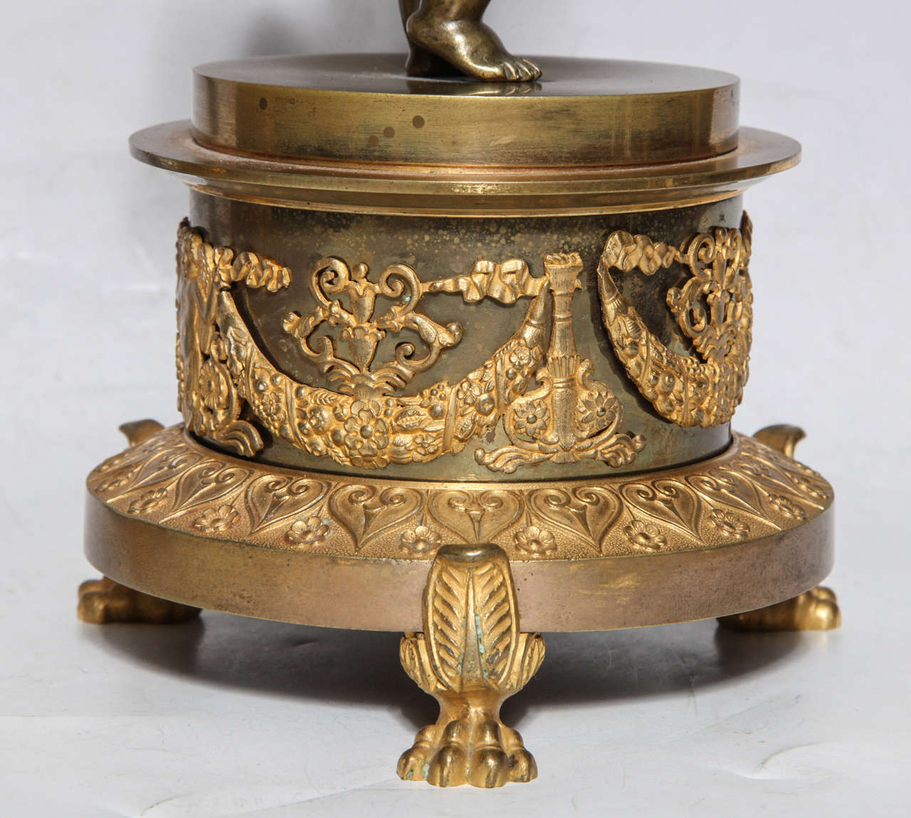 Pair of Russian Empire Period Gilt and Patinated Bronze Cupid Centrepieces 5