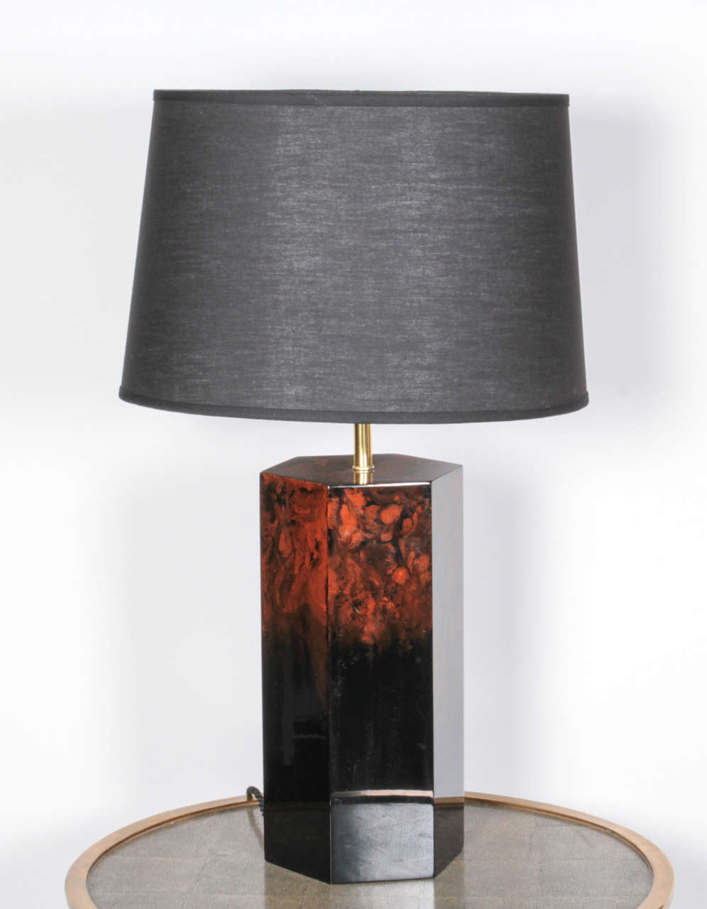1970s Faux Tortoiseshell Hexagonal Lamps