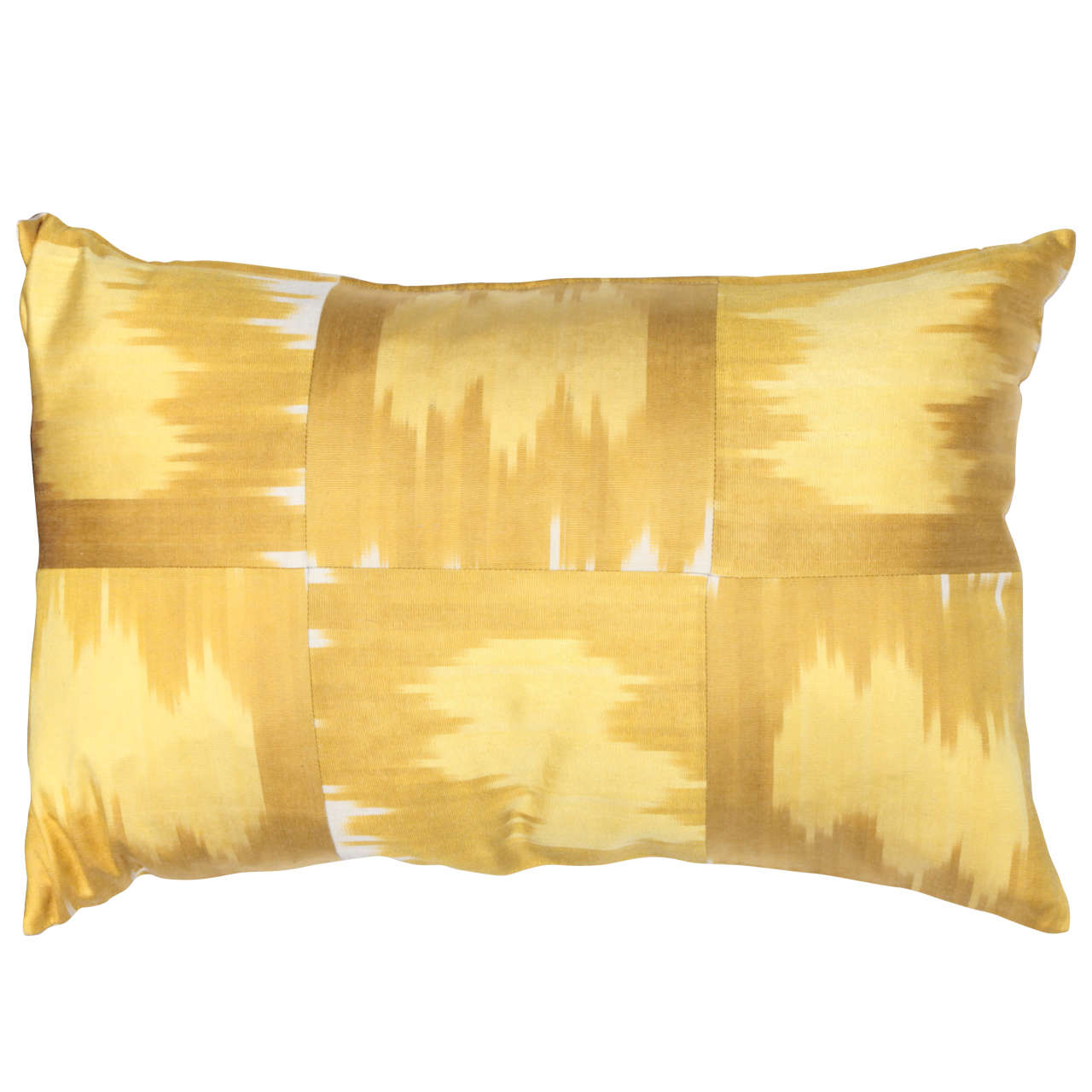 Mustard Yellow Silk and Cotton Pillow