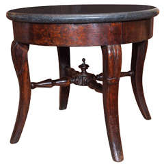 Circular, Walnut Saber Leg Table