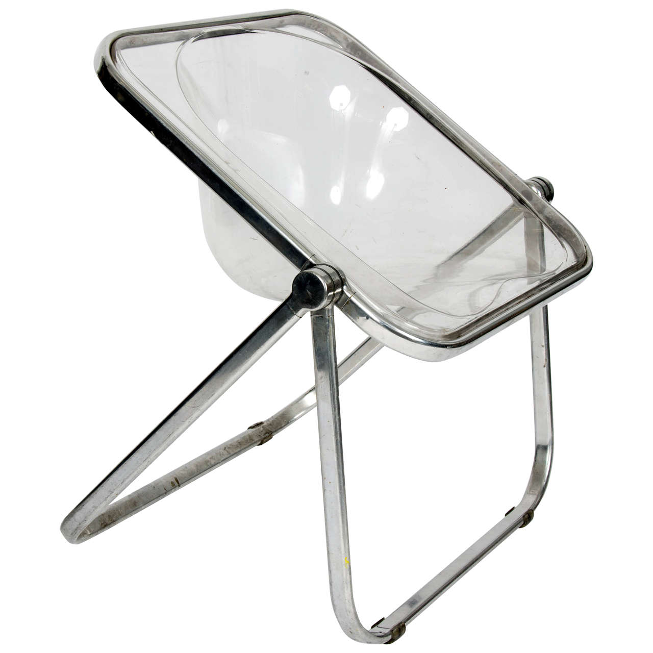 1960s Giancarlo Piretti 'Plia' Clear Folding Chair For Sale