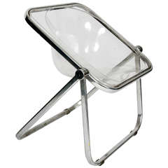 1960s Giancarlo Piretti 'Plia' Clear Folding Chair