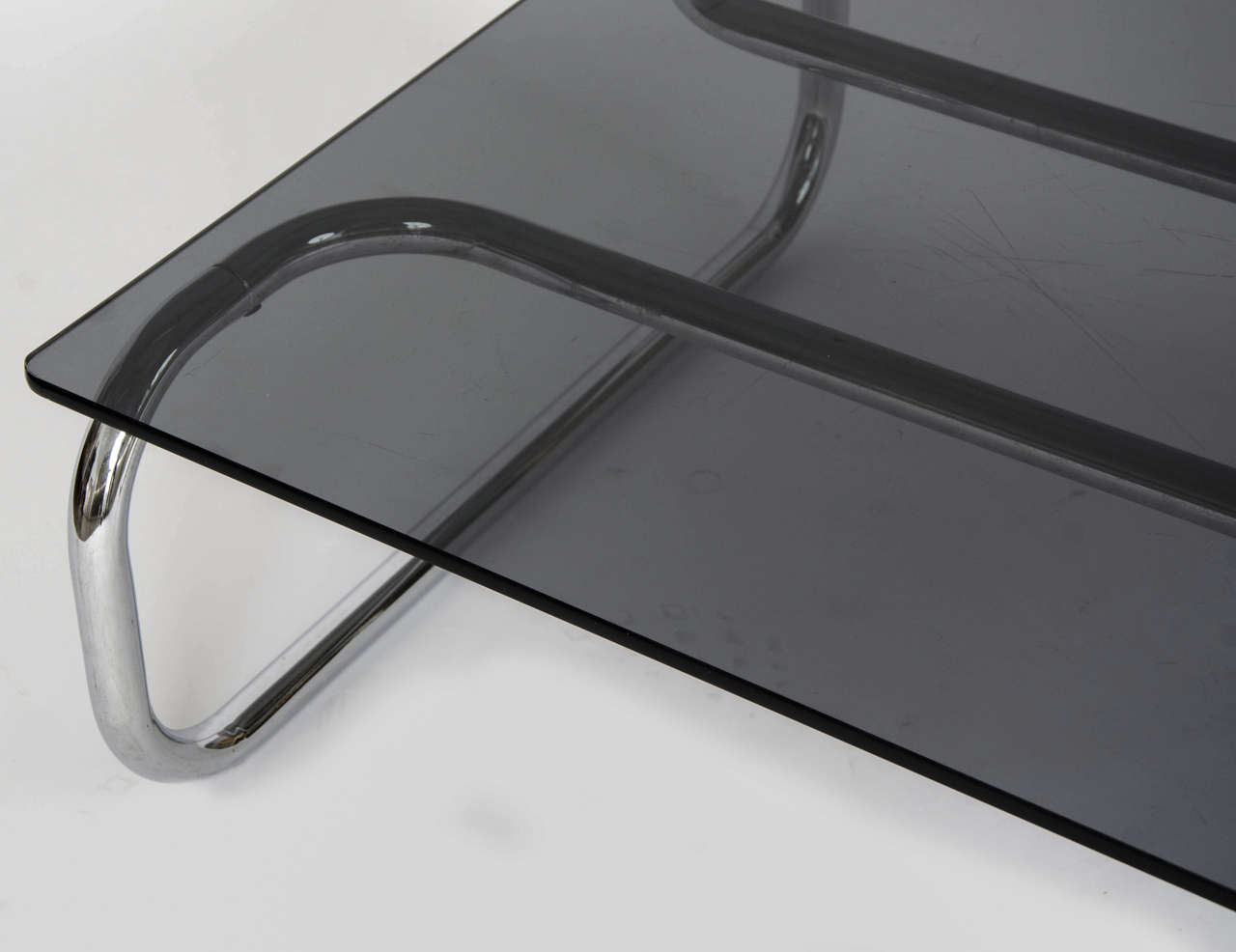 Mid-Century Modern 1970s Rodney Kinsman Smoked Glass and Chrome Coffee Table