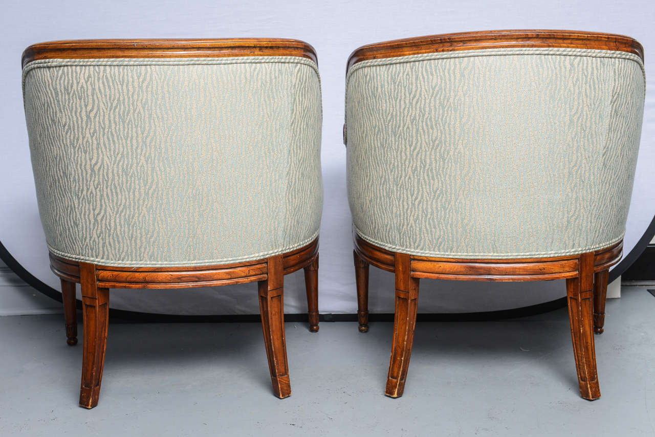 Pair of Mid-Century Upholstered Empire Style Fauteuils 2