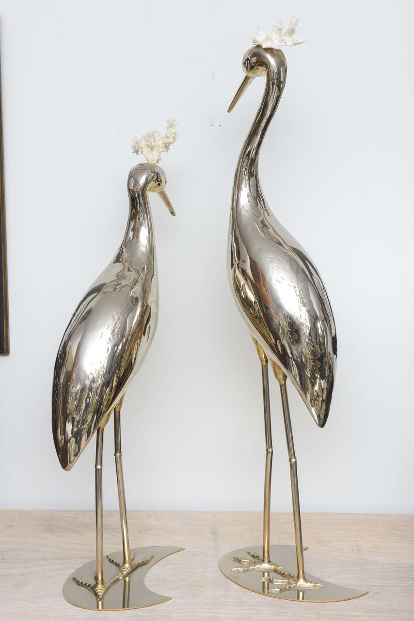 Pair of Vintage Italian Silver Plated Cranes 2
