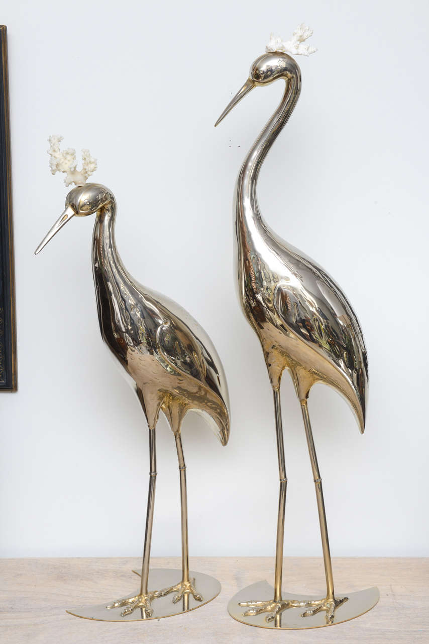 Pair of Vintage Italian Silver Plated Cranes 6