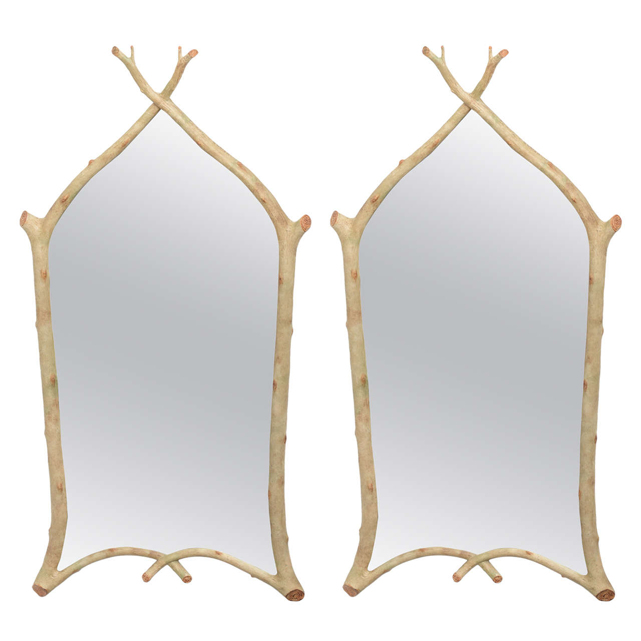 Pair of Faux Twig Mirrors