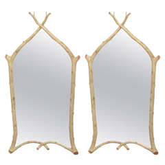 Pair of Faux Twig Mirrors