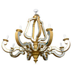 Hollywood Regency Giltwood, Mirrored Chandelier