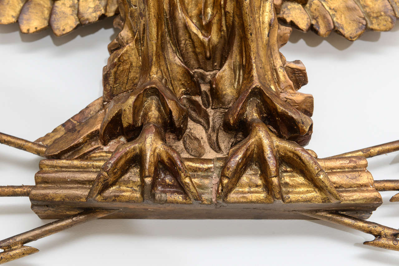 20th Century Majestic carved and Gilded Wood Eagle