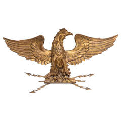 Majestic carved and Gilded Wood Eagle